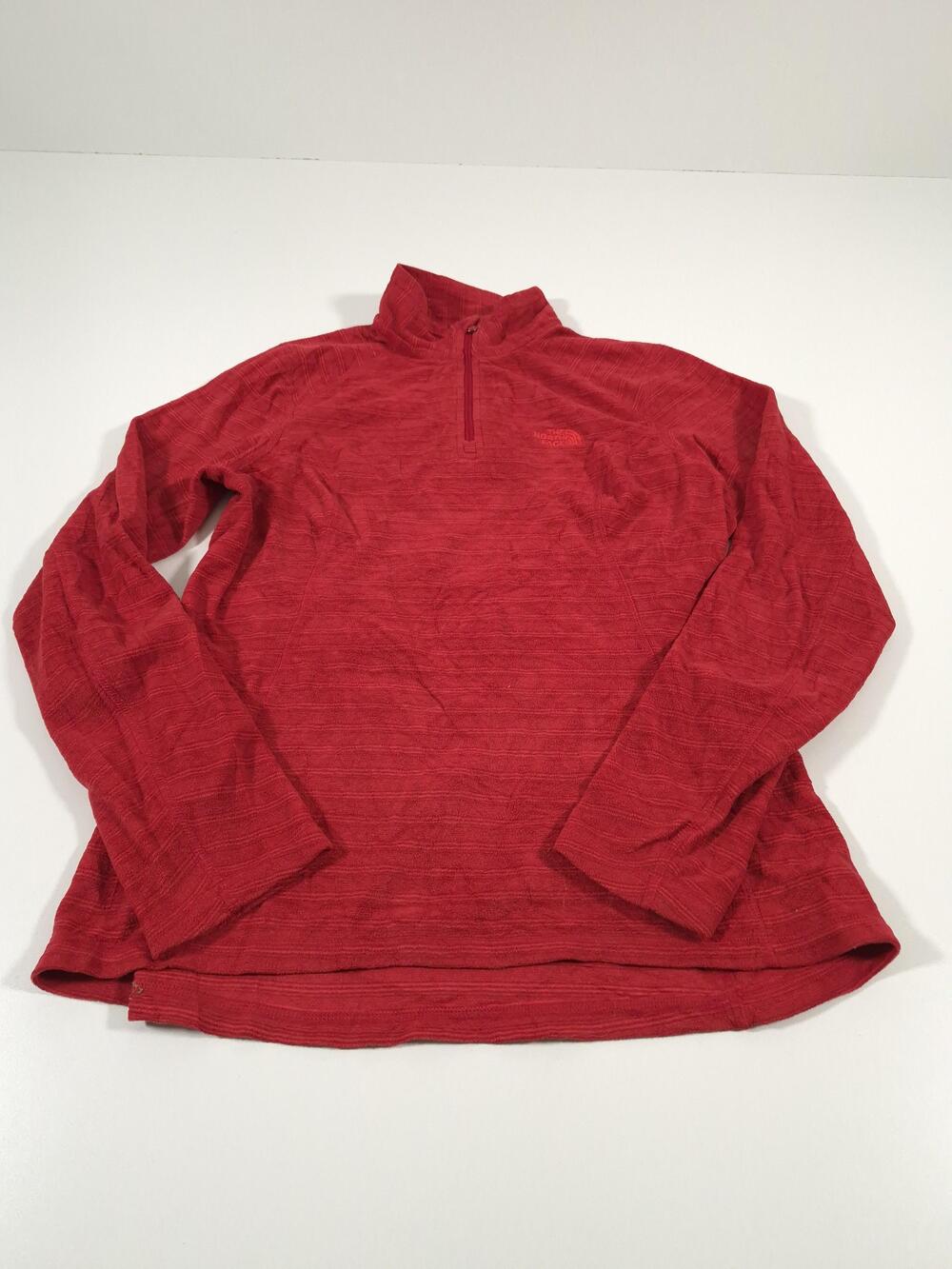 The North Face Fleece 1/4 Zip Pullover Womens Medium Red Lightweight Top